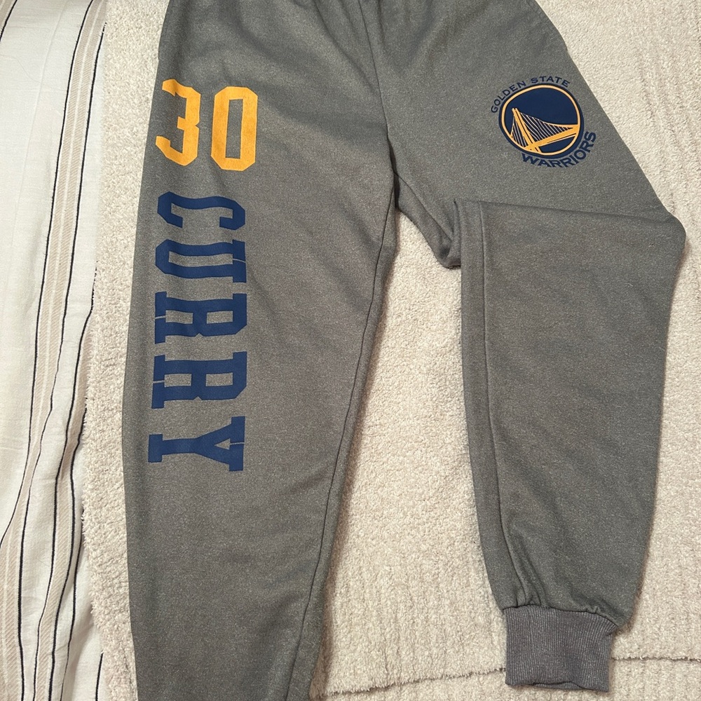 NBA Gray Sweatpants with Blue and Gold Details